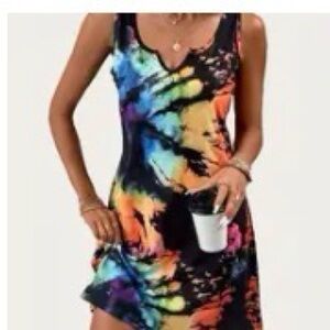 Vibrant Tie-Dye Sleeveless Dress
